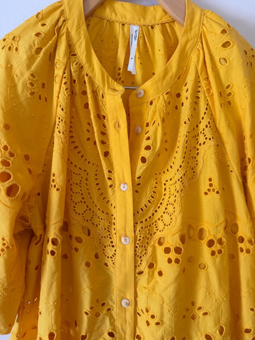 Anthropology Tallilah Eyelet Mini Dress in Mango Size M - Picture 6 of 8